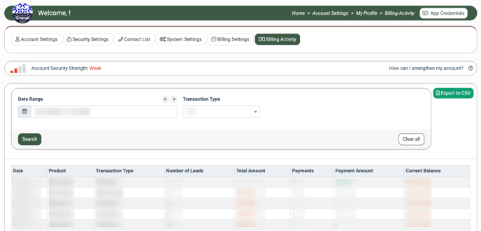 billing activity