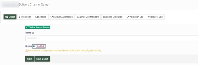 channel settings