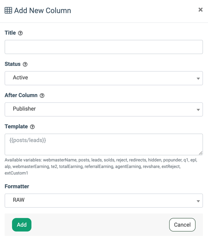 custom column