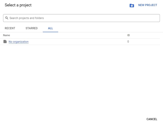 google sheet - select project