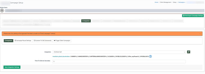 integration tab