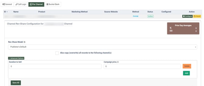 per channel config
