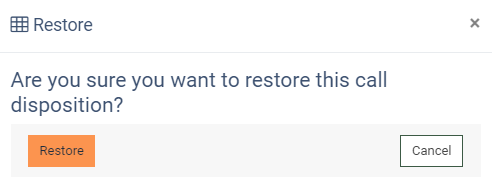 restore this call disposition